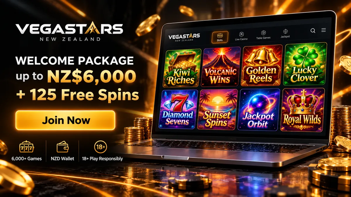 Vegastars pokies lobby with slot game tiles from several studios